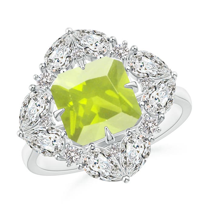 A - Peridot / 3.73 CT / 14 KT White Gold