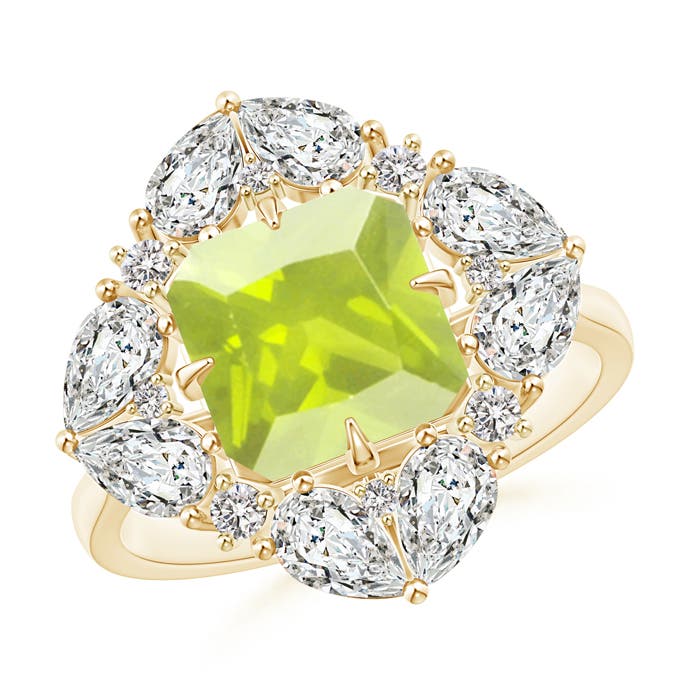 A - Peridot / 3.73 CT / 14 KT Yellow Gold