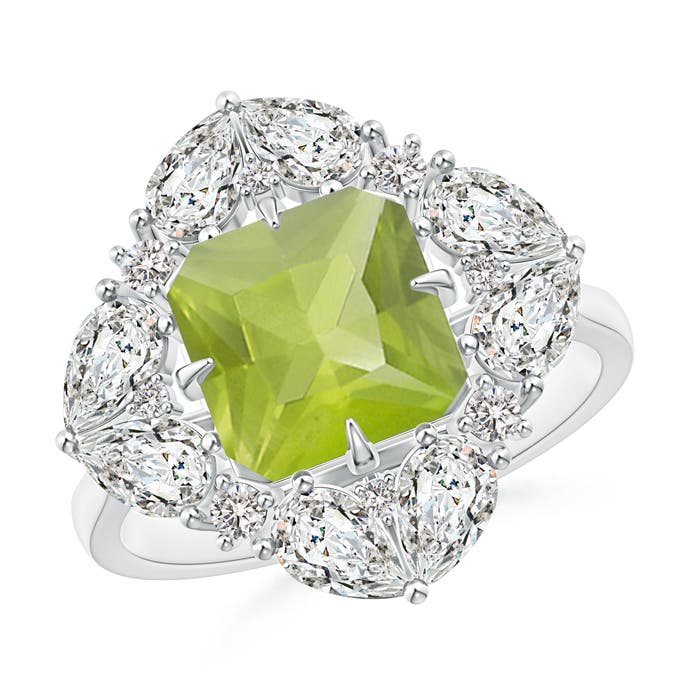 AA - Peridot / 3.73 CT / 14 KT White Gold