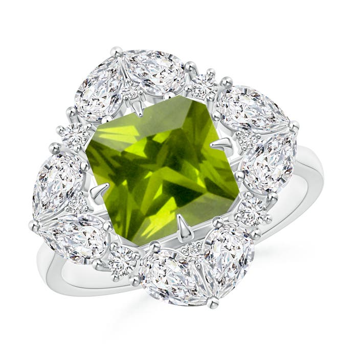 AAA - Peridot / 3.73 CT / 14 KT White Gold