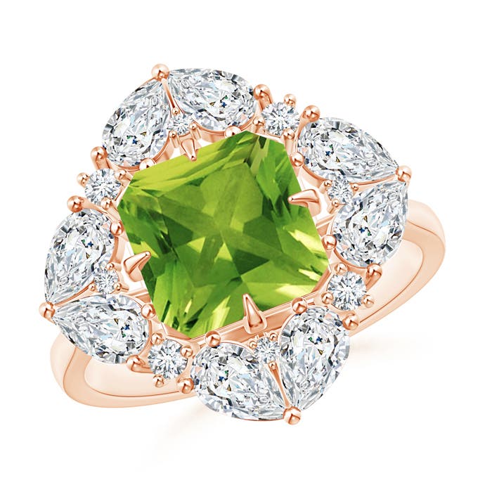 AAAA - Peridot / 3.73 CT / 14 KT Rose Gold