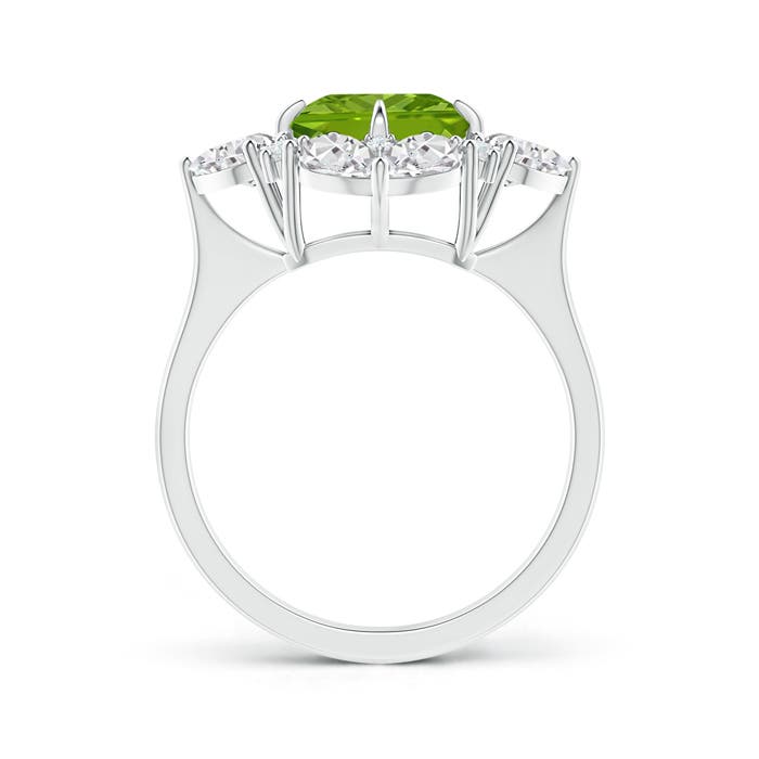 AAAA - Peridot / 3.73 CT / 14 KT White Gold