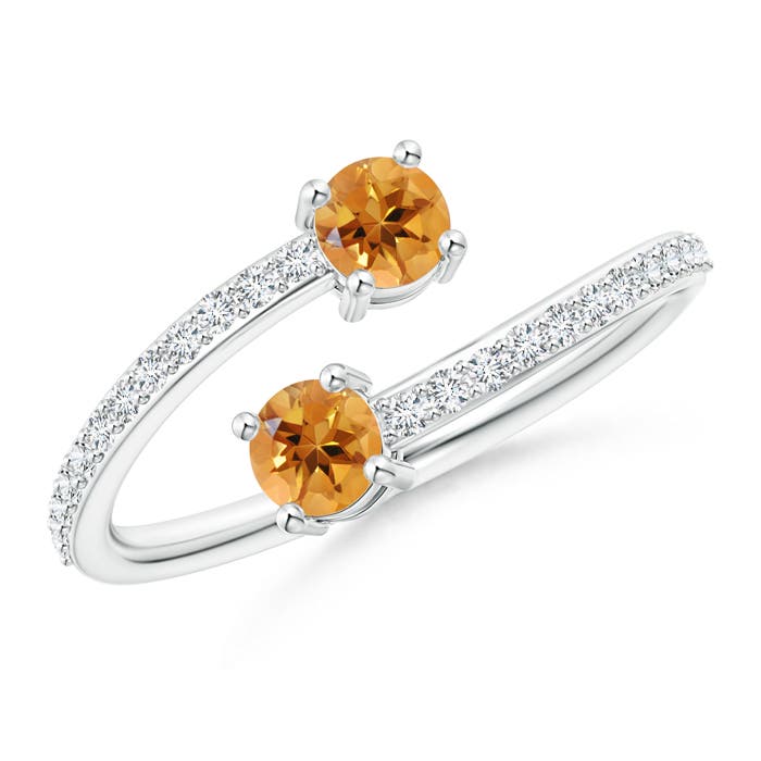 AA - Citrine / 1.09 CT / 14 KT White Gold