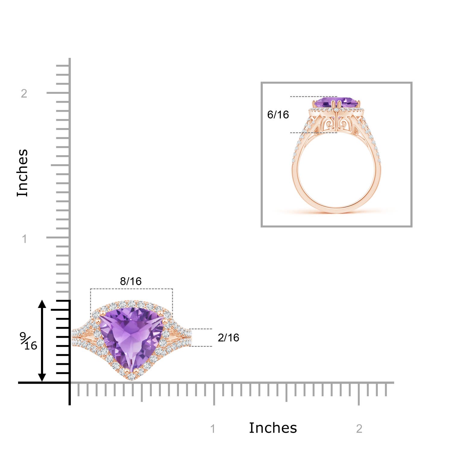 A - Amethyst / 3.16 CT / 14 KT Rose Gold