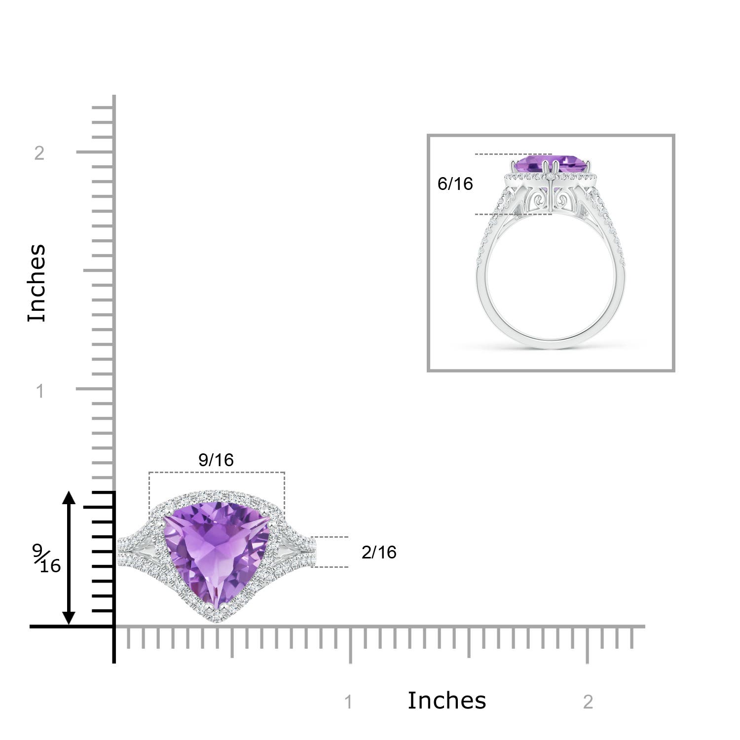 A - Amethyst / 4.47 CT / 14 KT White Gold