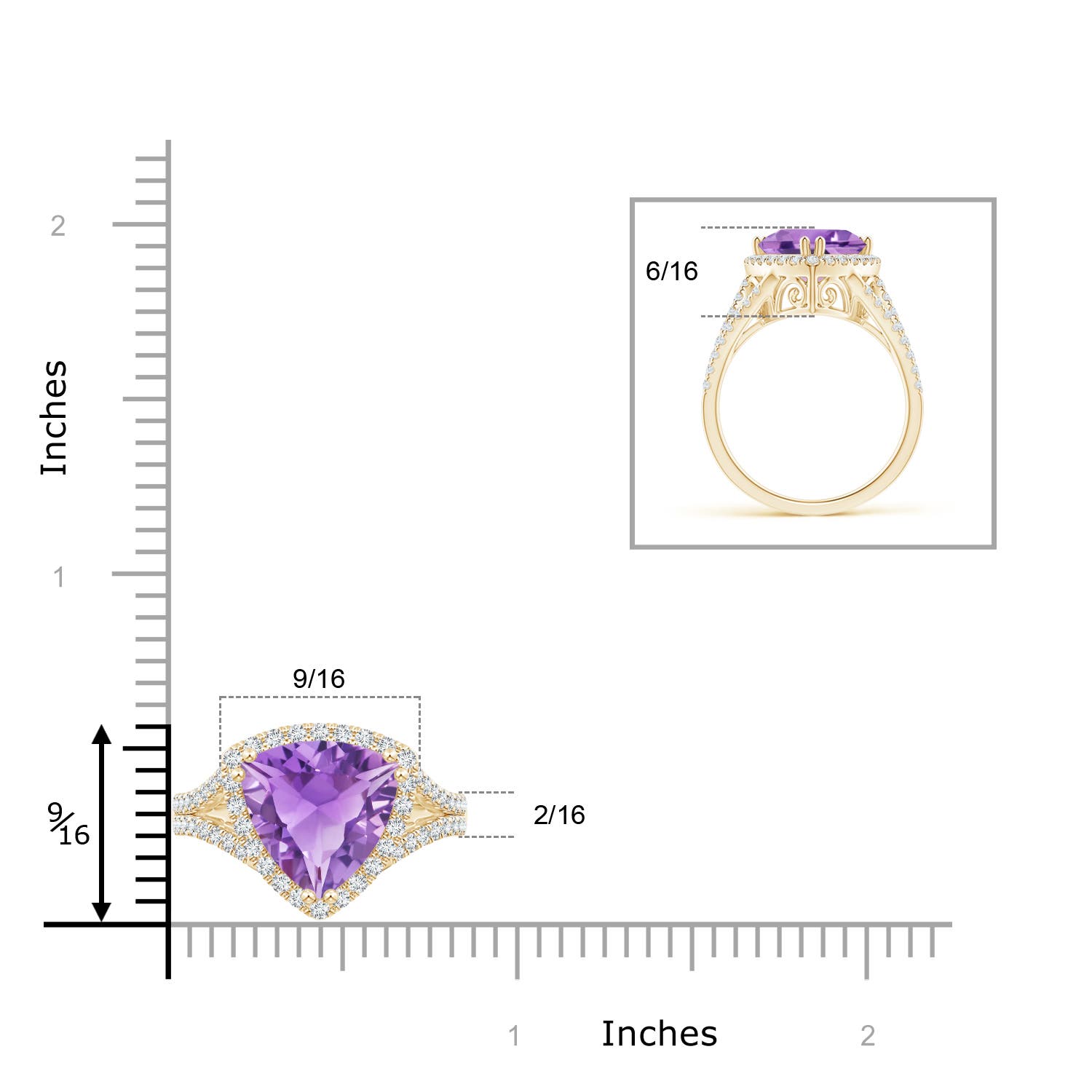 A - Amethyst / 4.47 CT / 14 KT Yellow Gold