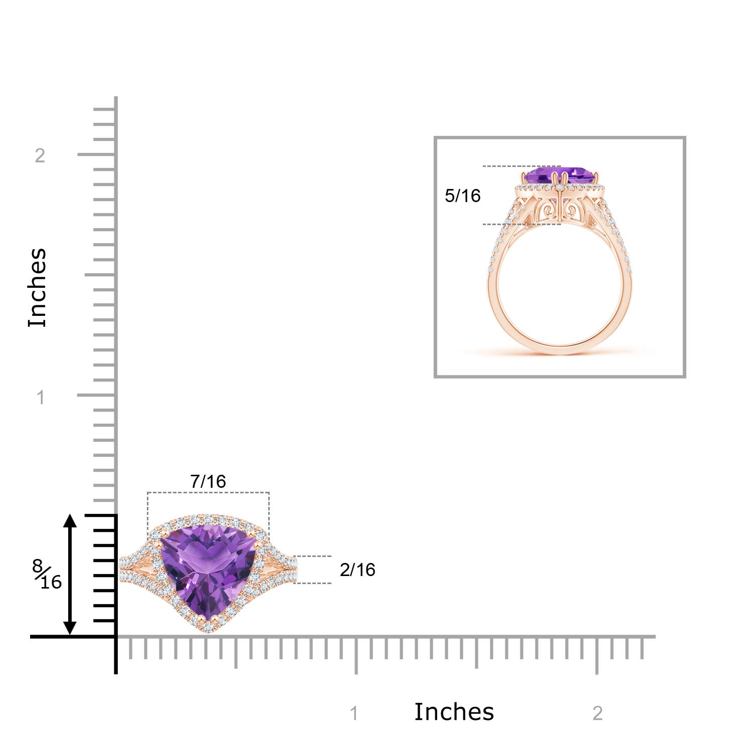 AA - Amethyst / 2.64 CT / 14 KT Rose Gold