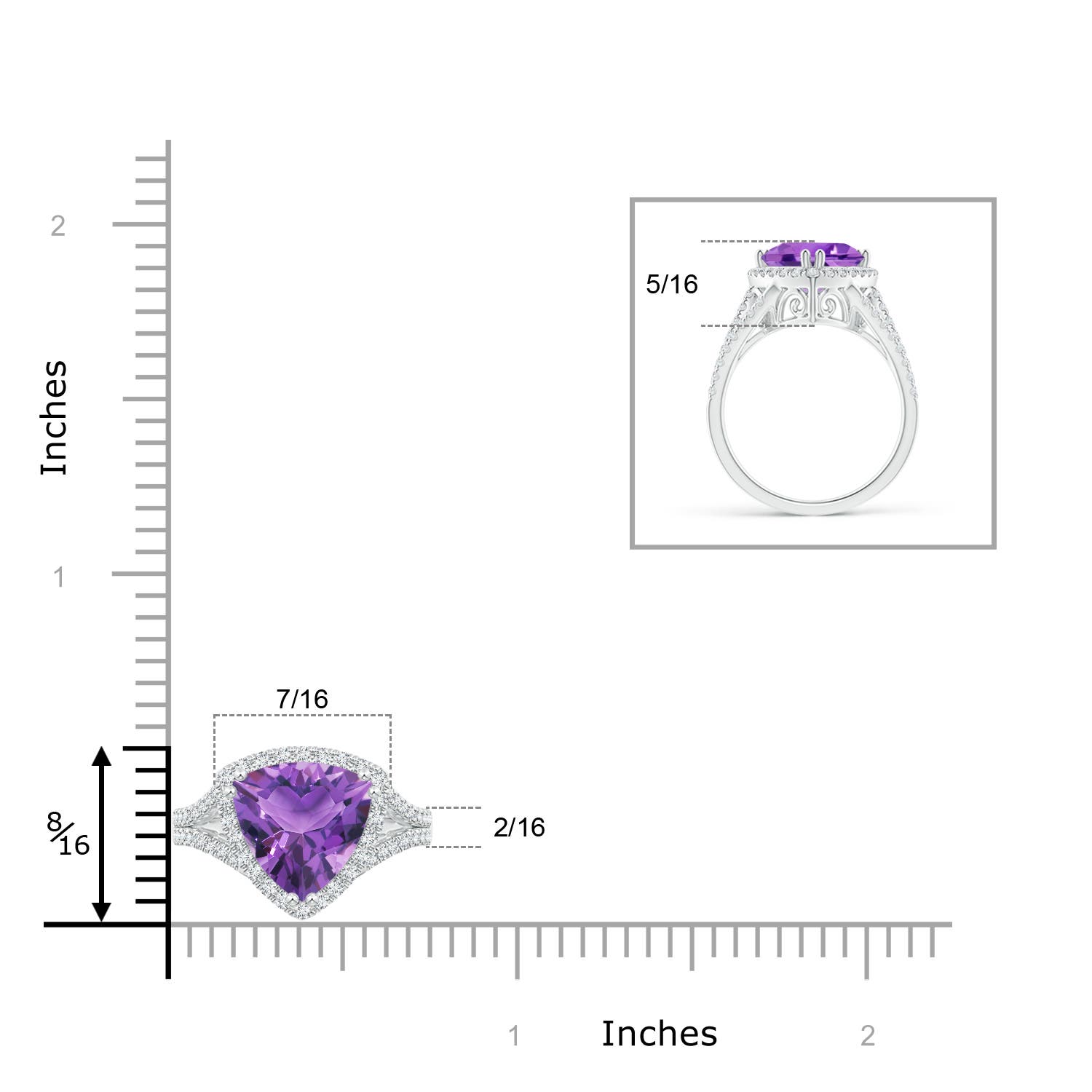 AA - Amethyst / 2.64 CT / 14 KT White Gold