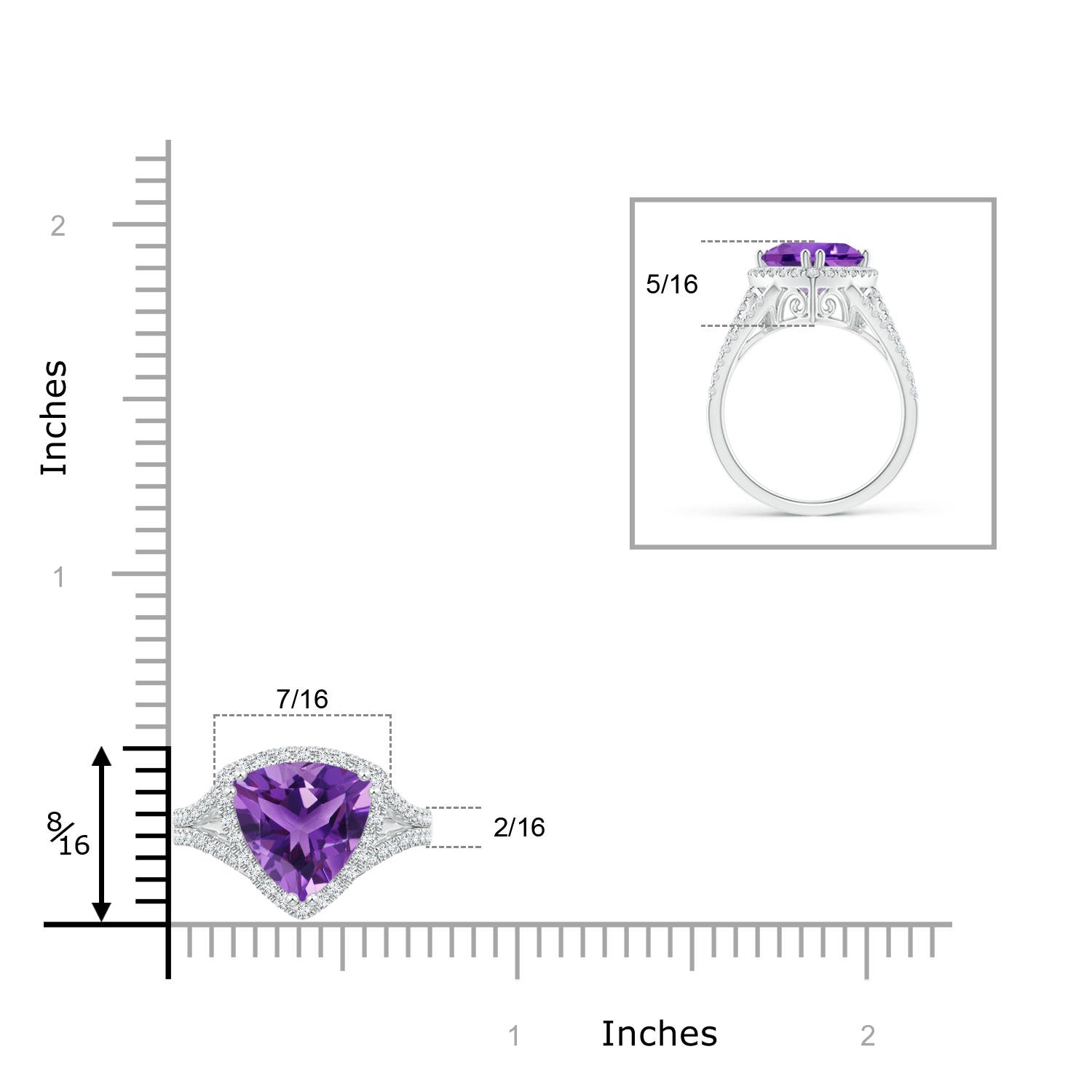 AAA - Amethyst / 2.64 CT / 14 KT White Gold