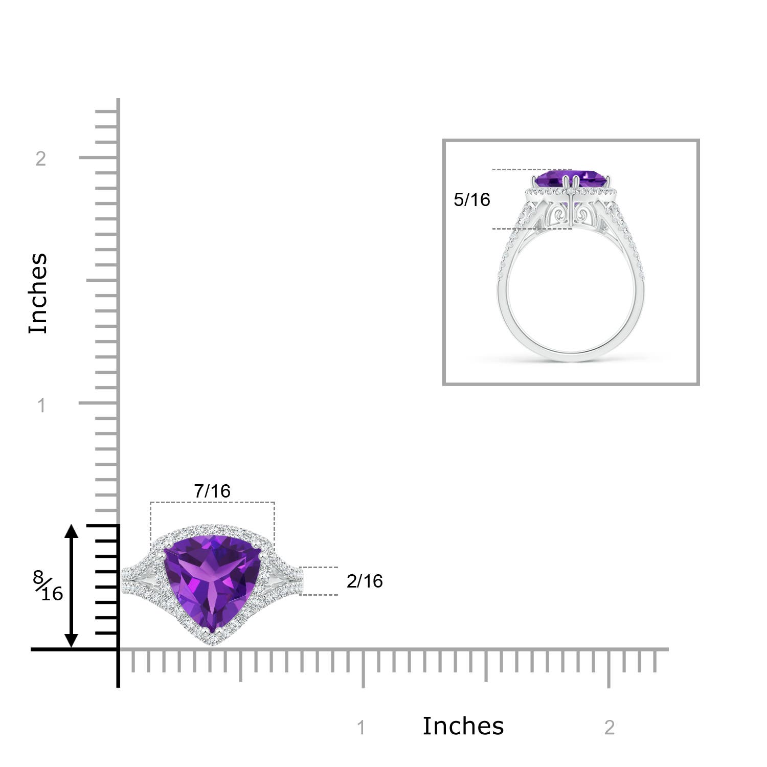 AAAA - Amethyst / 2.64 CT / 14 KT White Gold