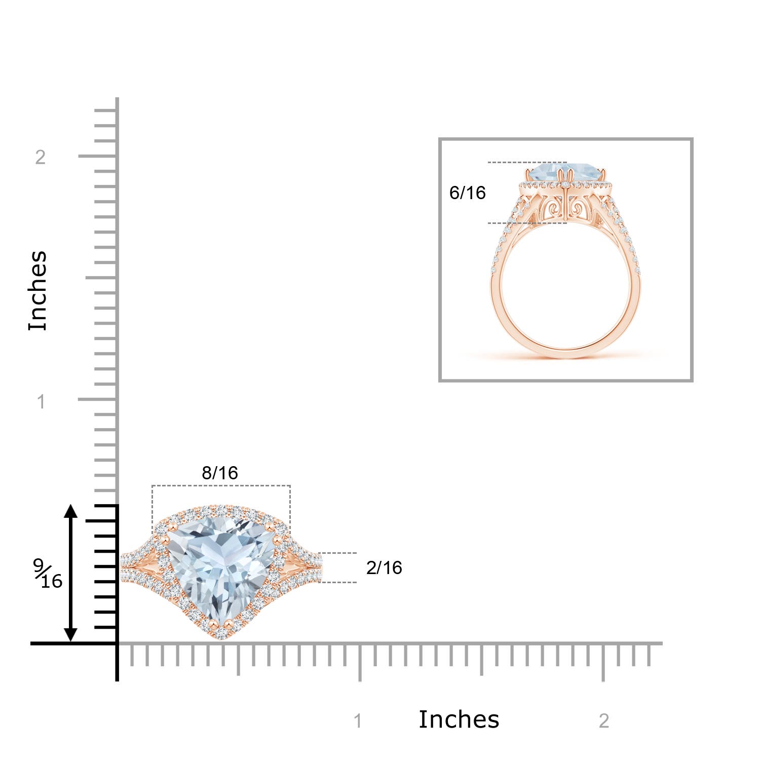 A - Aquamarine / 3.16 CT / 14 KT Rose Gold