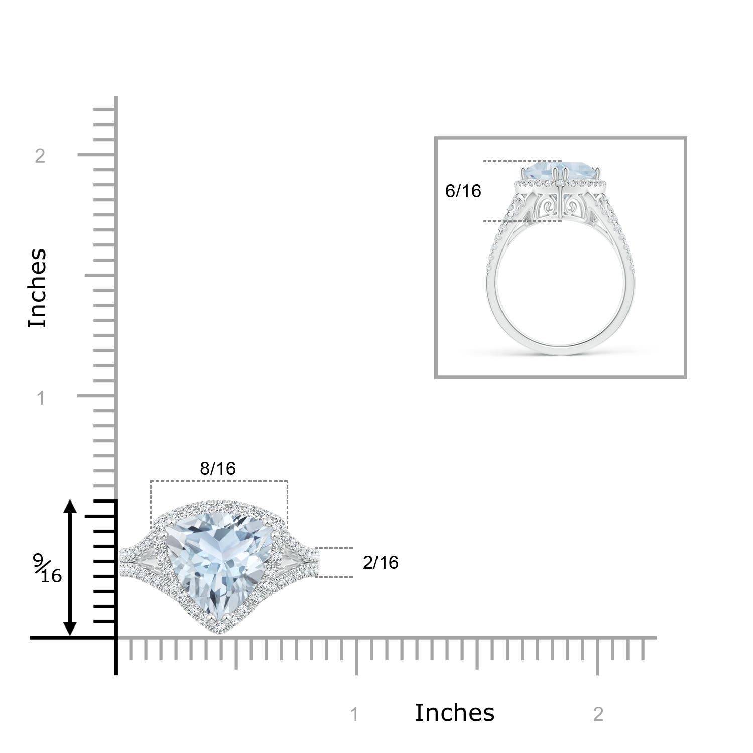 A - Aquamarine / 3.16 CT / 14 KT White Gold