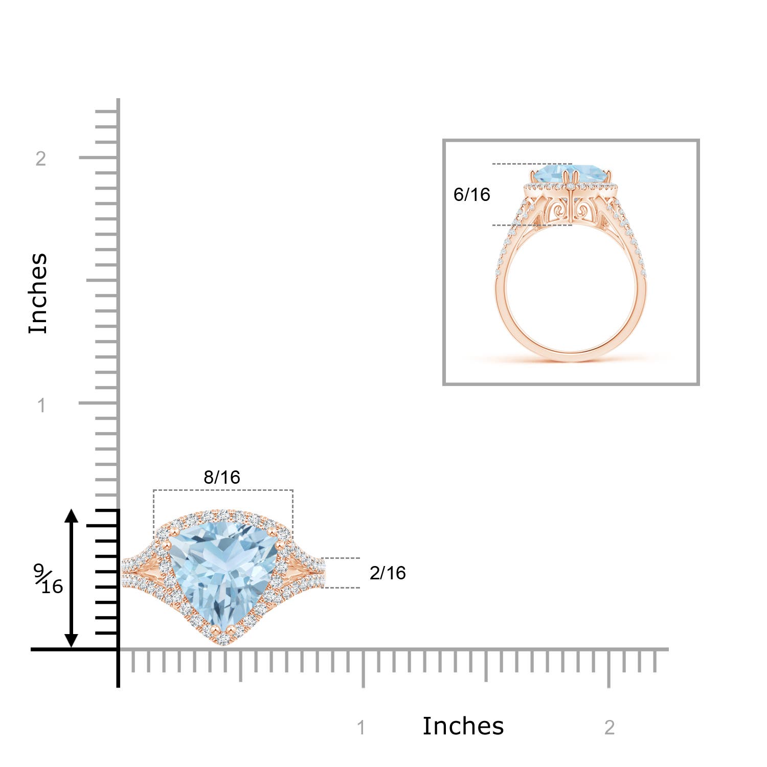 AA - Aquamarine / 3.16 CT / 14 KT Rose Gold