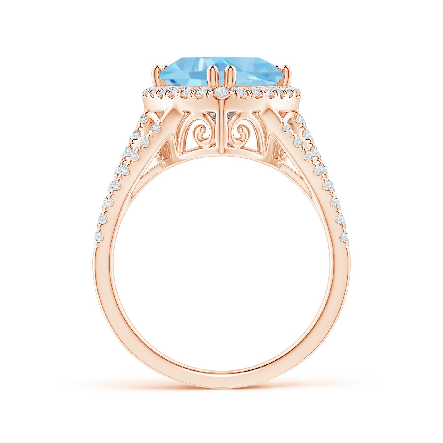 AAAA - Aquamarine / 3.16 CT / 14 KT Rose Gold