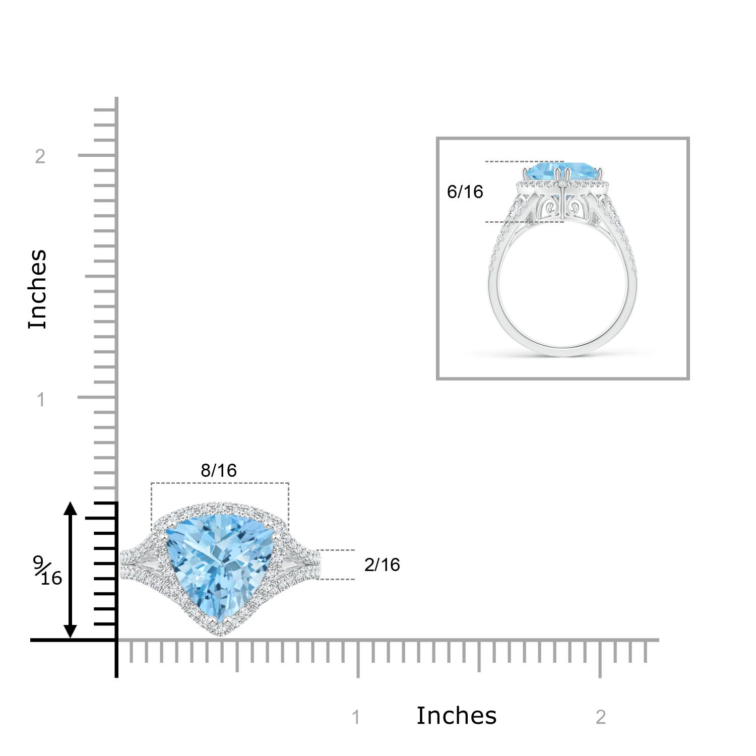 AAAA - Aquamarine / 3.16 CT / 14 KT White Gold