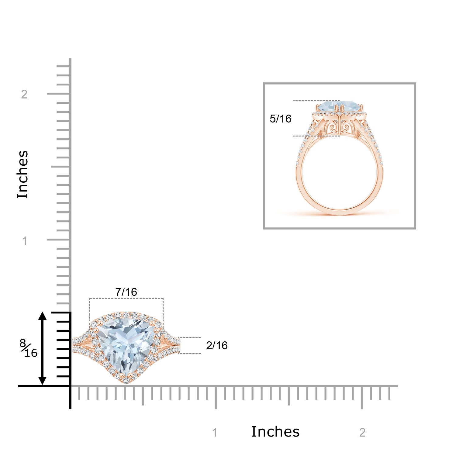 A - Aquamarine / 2.56 CT / 14 KT Rose Gold