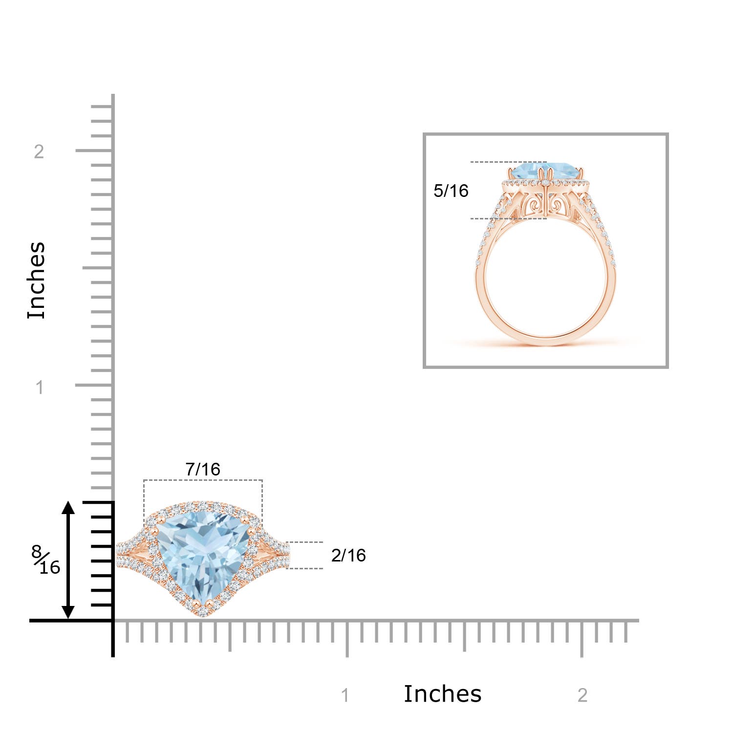 AA - Aquamarine / 2.56 CT / 14 KT Rose Gold