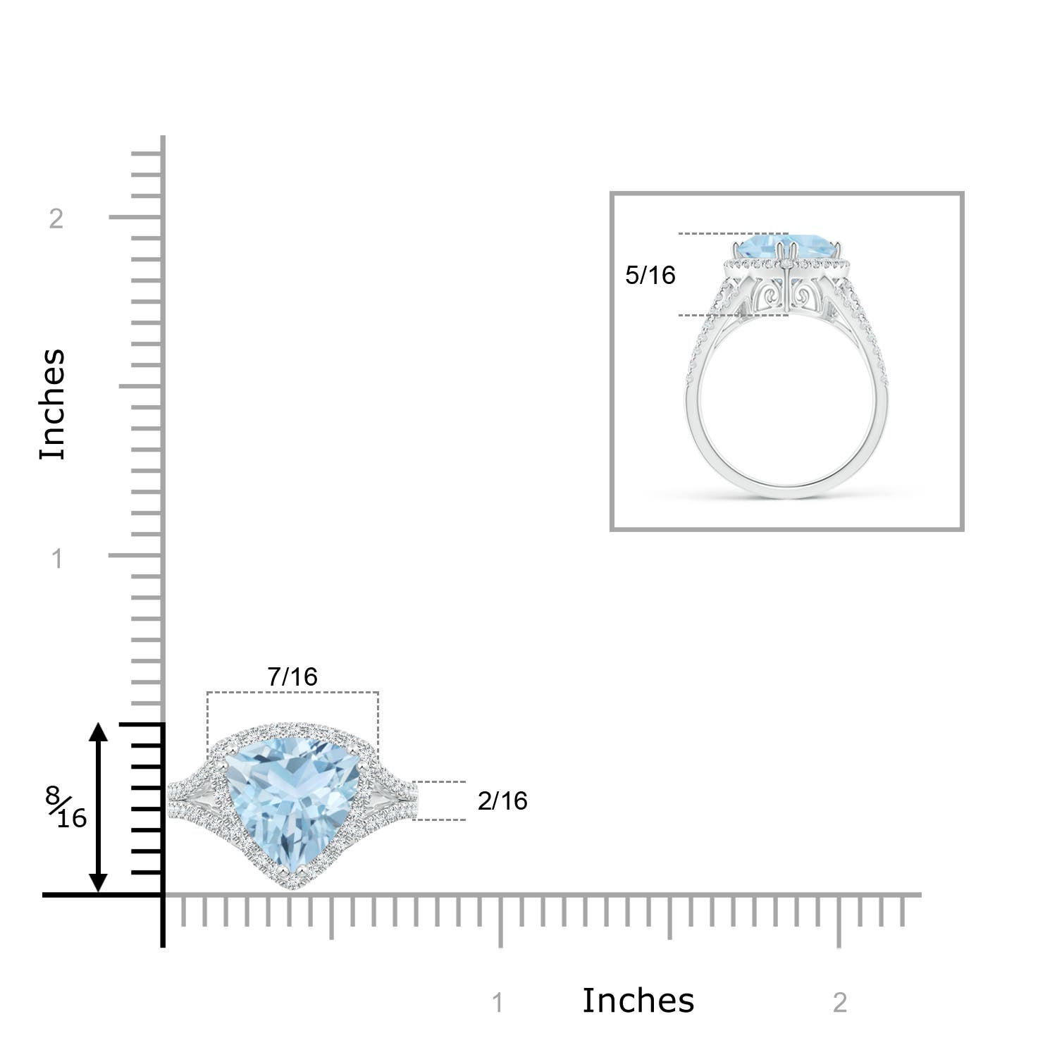 AA - Aquamarine / 2.56 CT / 14 KT White Gold