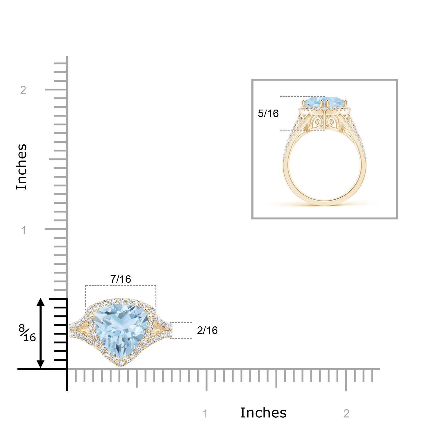 AA - Aquamarine / 2.56 CT / 14 KT Yellow Gold