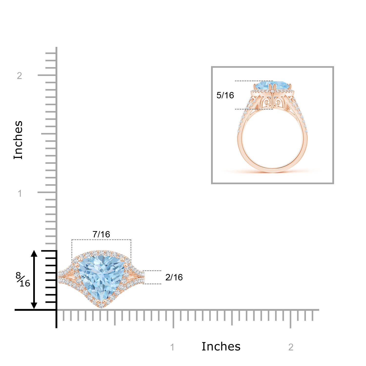 AAA - Aquamarine / 2.56 CT / 14 KT Rose Gold