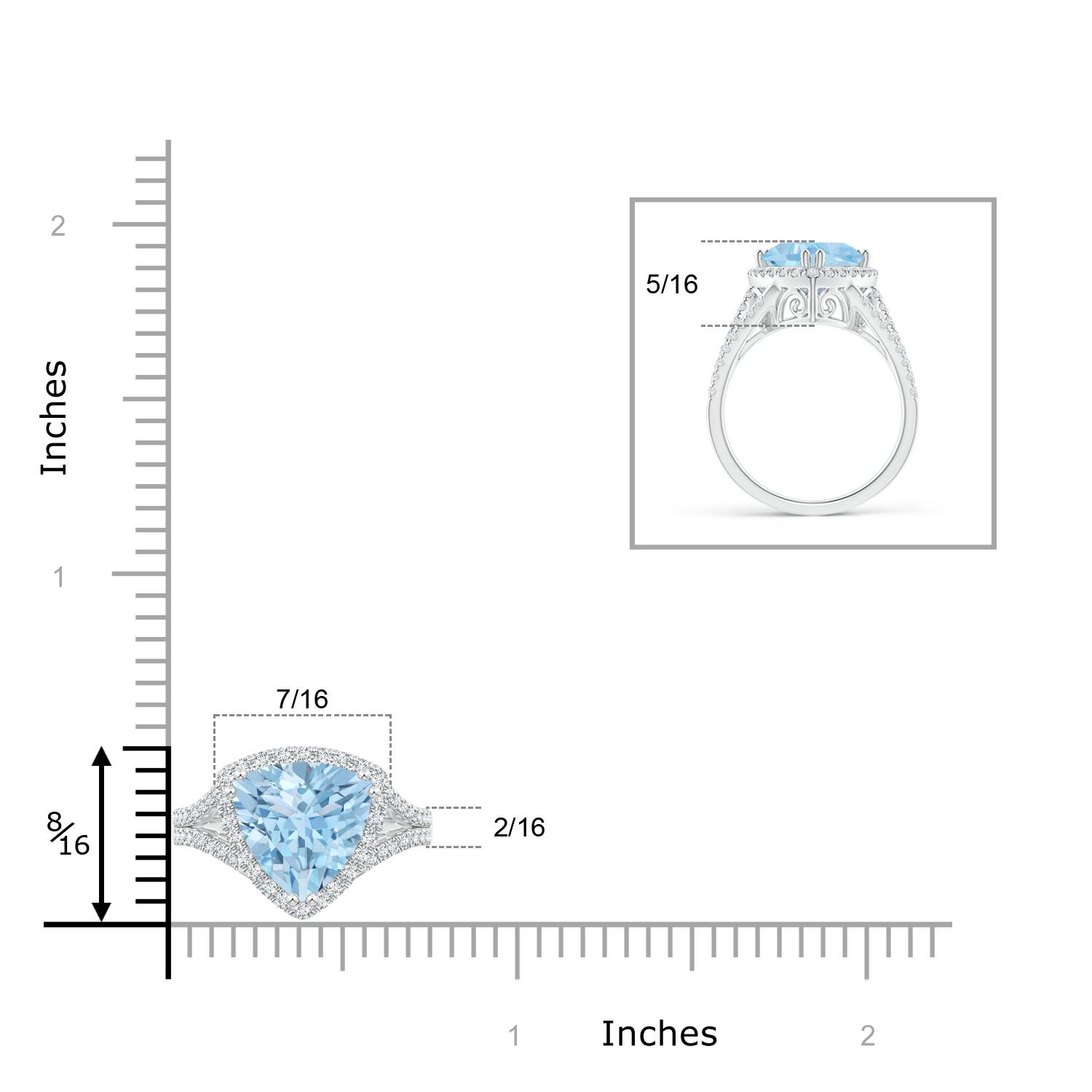 AAA - Aquamarine / 2.56 CT / 14 KT White Gold