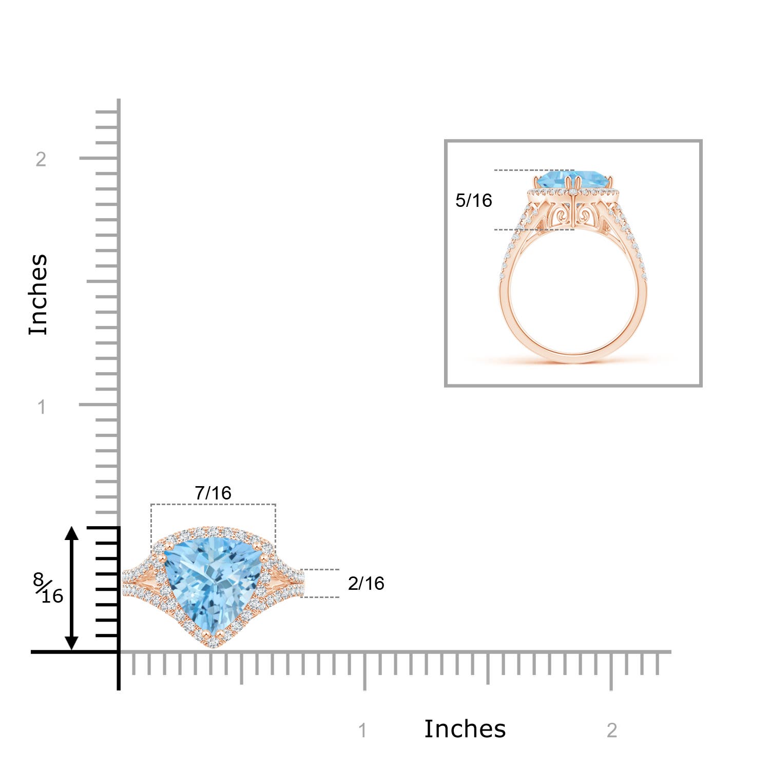 AAAA - Aquamarine / 2.56 CT / 14 KT Rose Gold