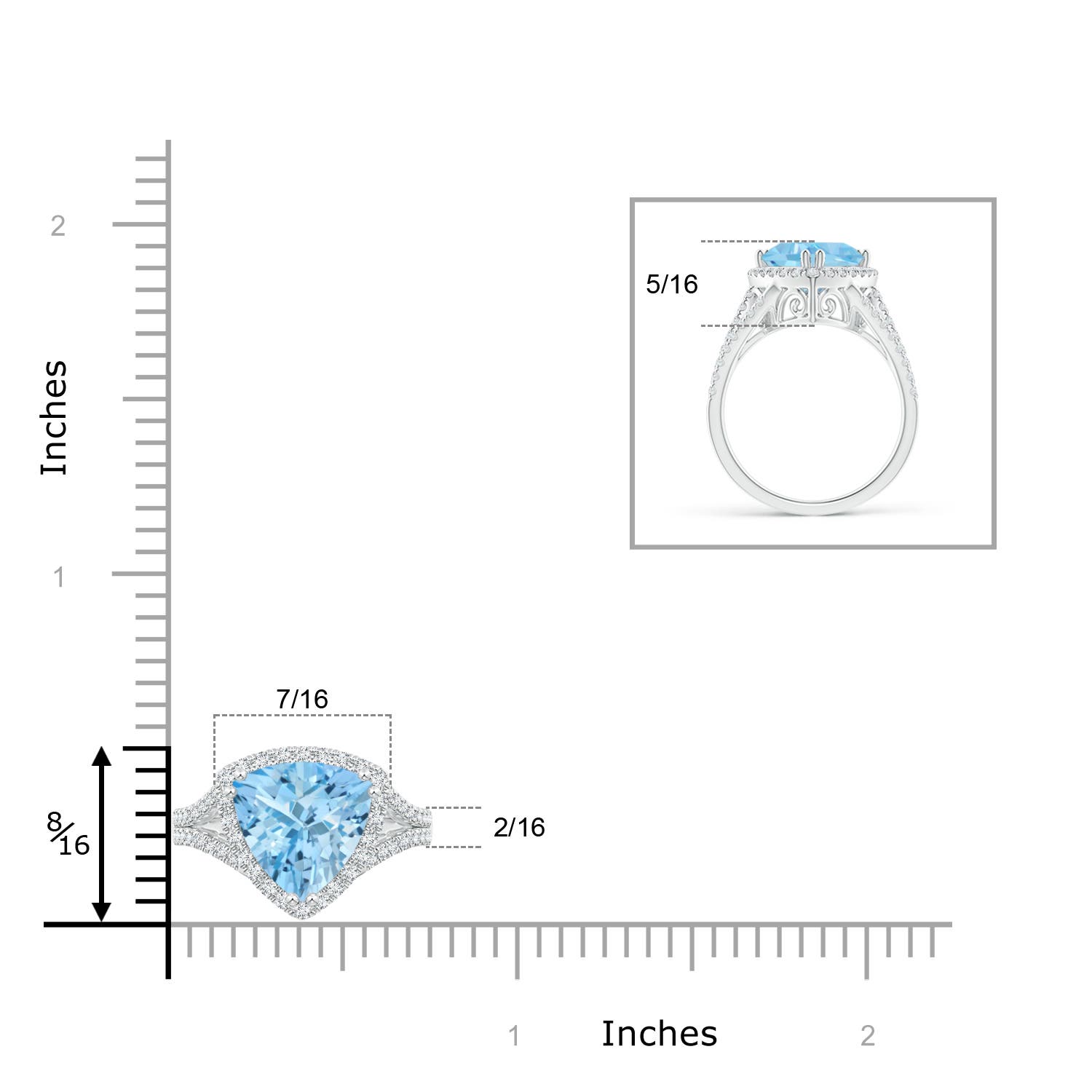 AAAA - Aquamarine / 2.56 CT / 14 KT White Gold