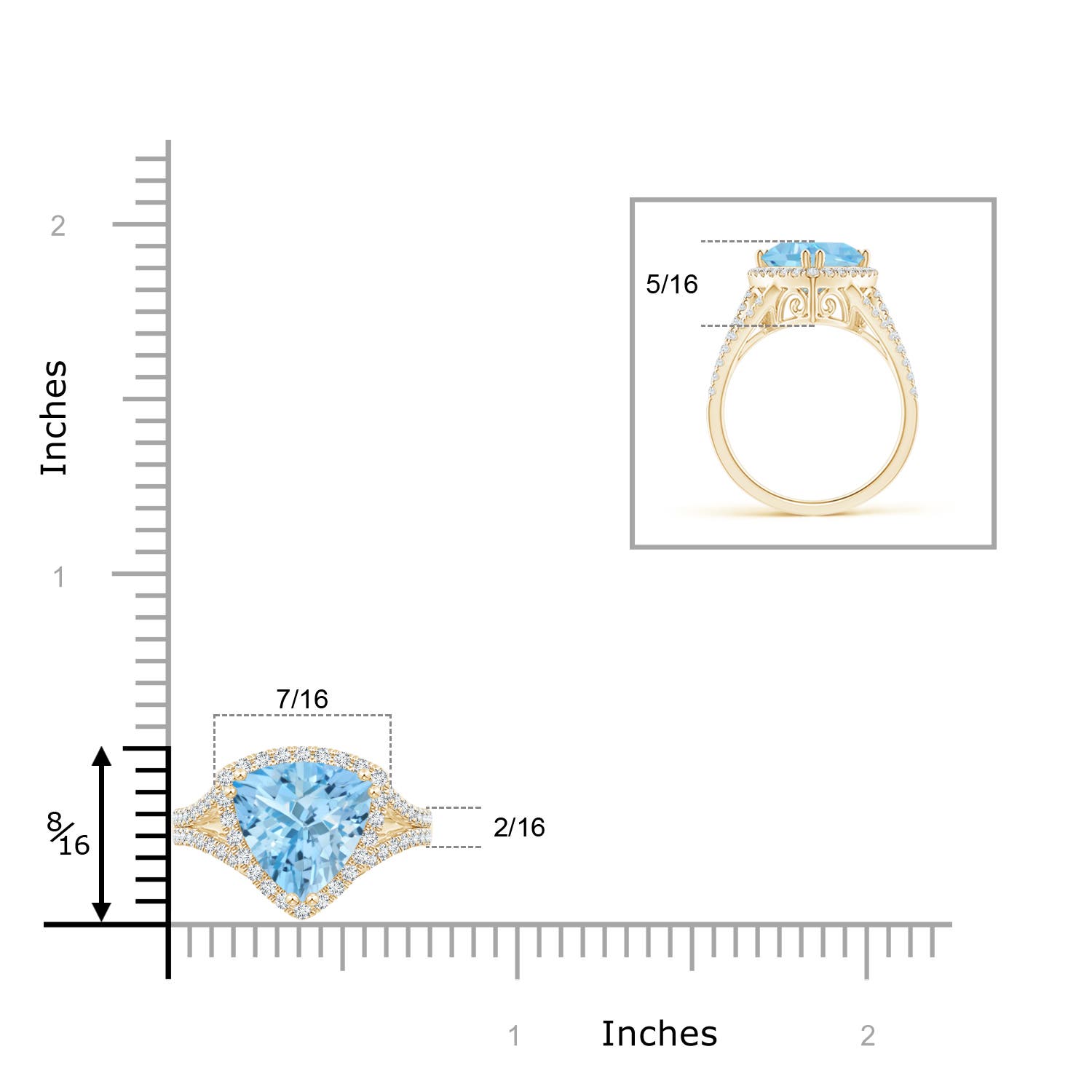 AAAA - Aquamarine / 2.56 CT / 14 KT Yellow Gold