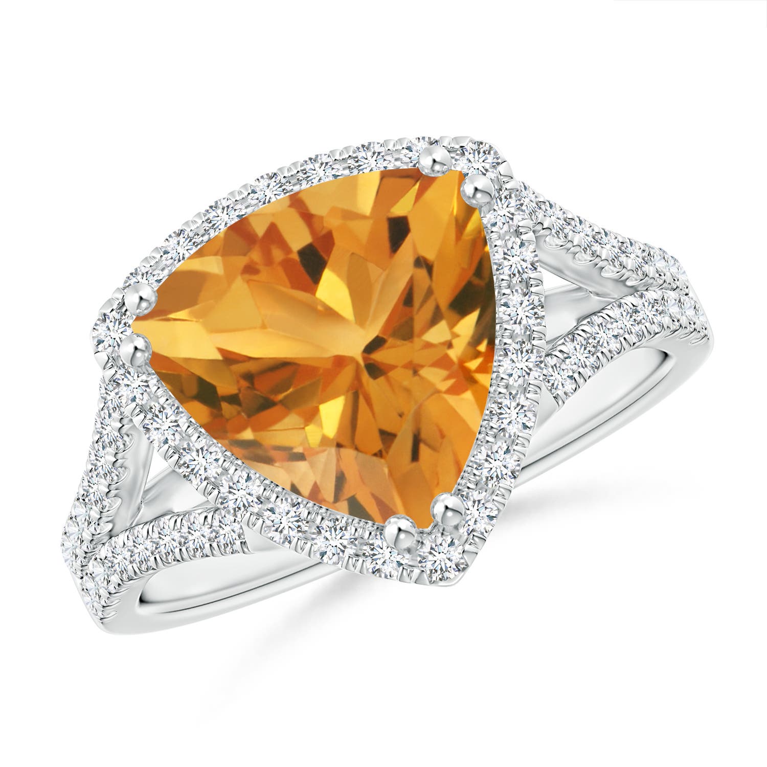 AA - Citrine / 3.16 CT / 14 KT White Gold