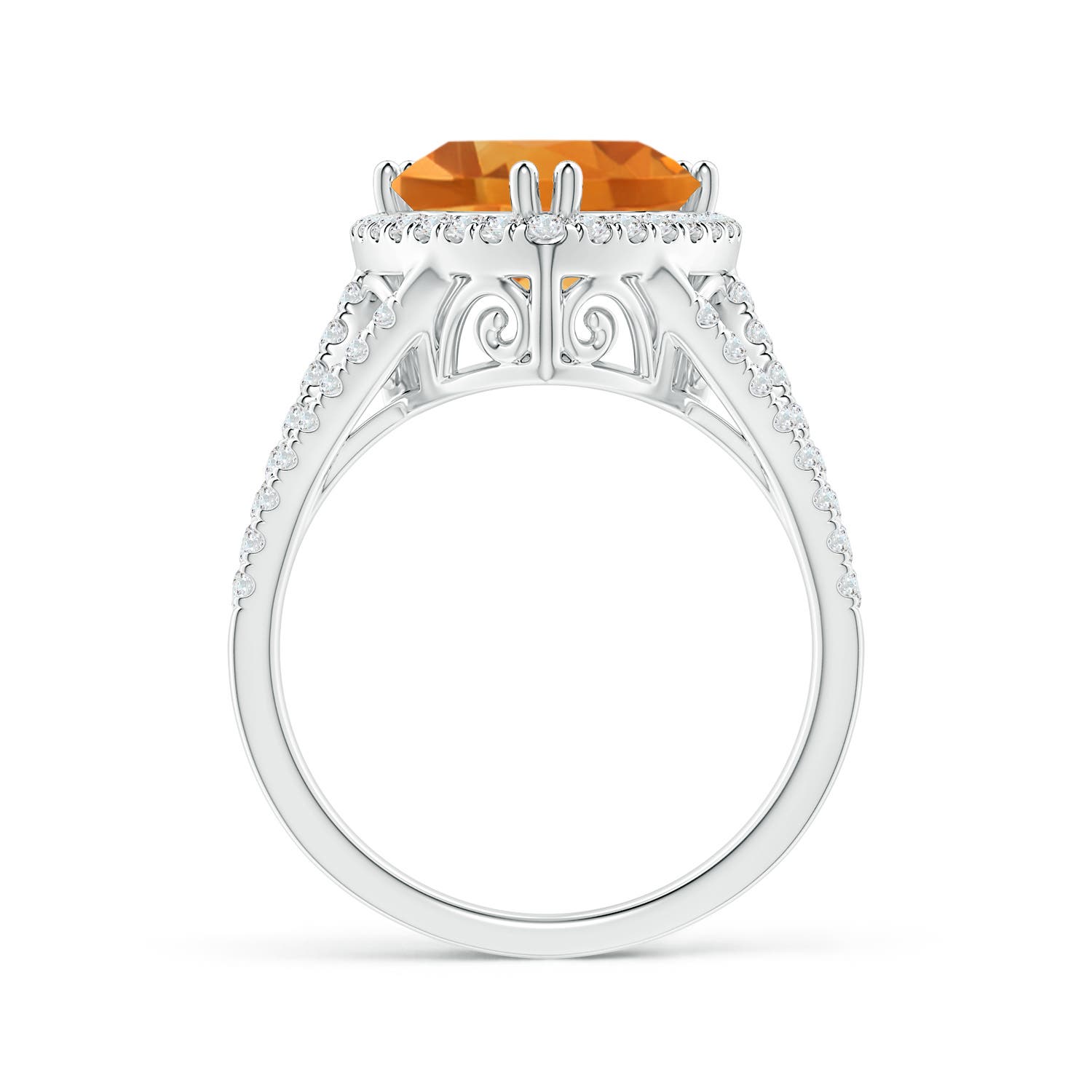 AA - Citrine / 3.16 CT / 14 KT White Gold