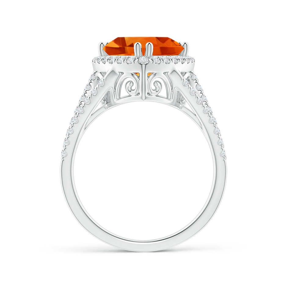 10mm AAAA Trillion Citrine Cocktail Ring with Diamond Accents in White Gold side-1