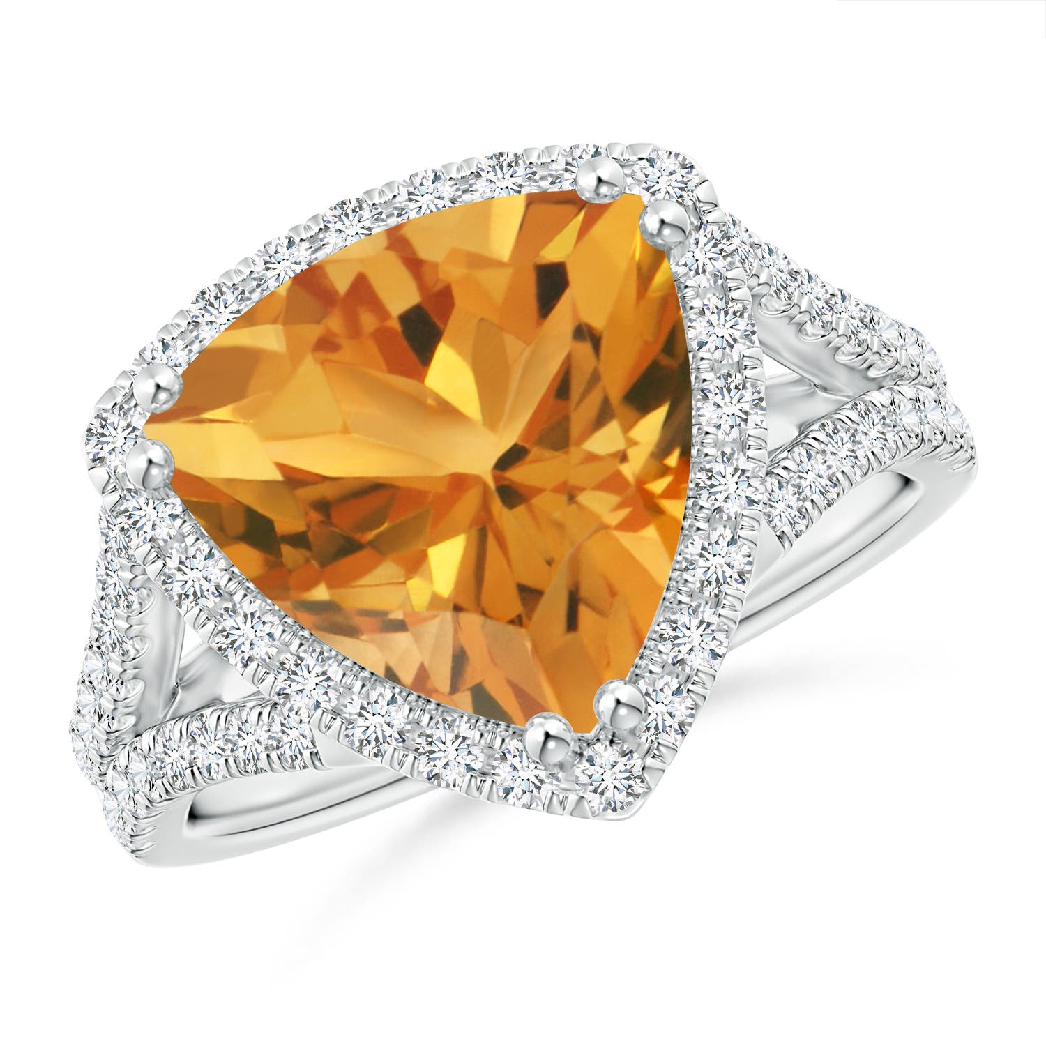 AA - Citrine / 4.47 CT / 14 KT White Gold