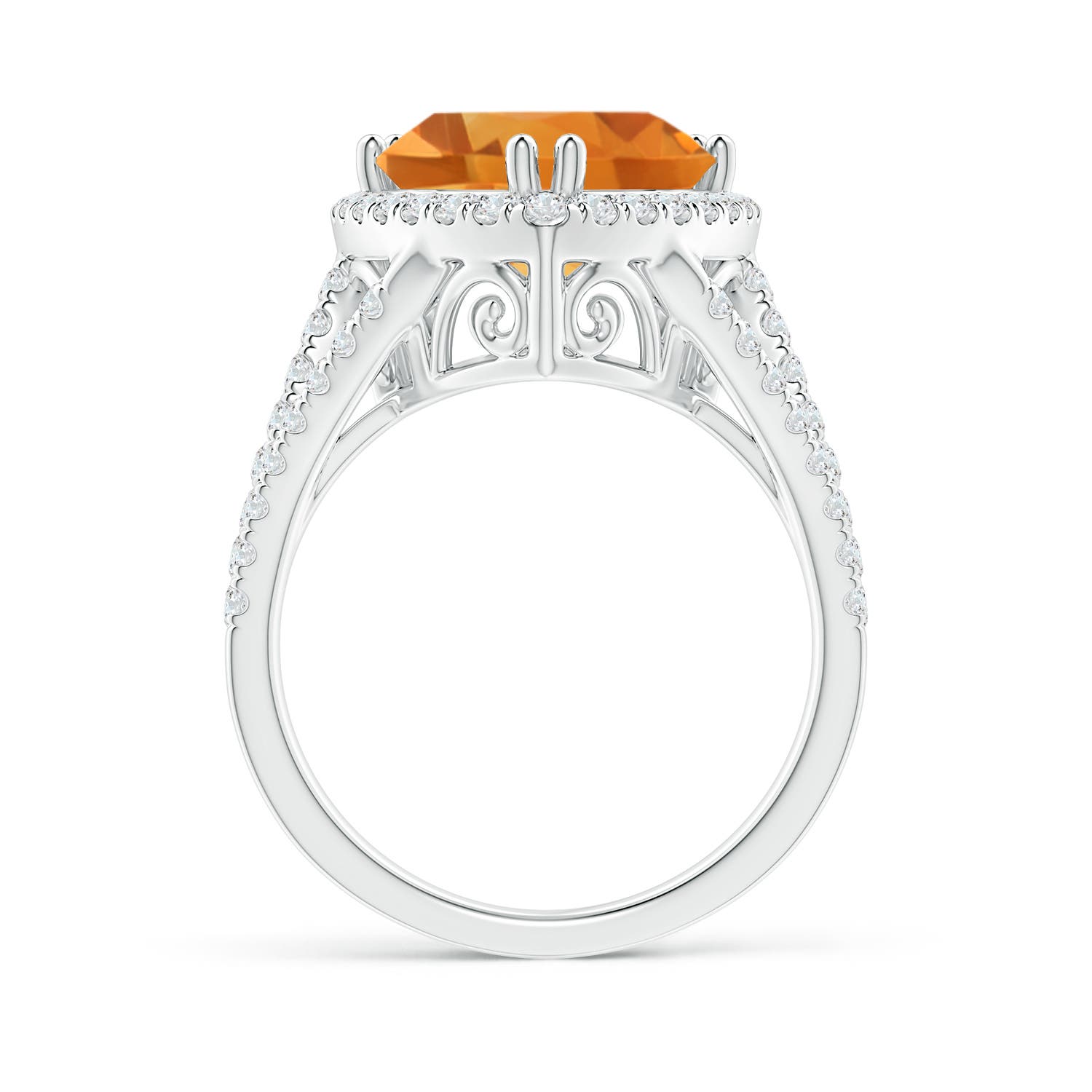 AA - Citrine / 4.47 CT / 14 KT White Gold