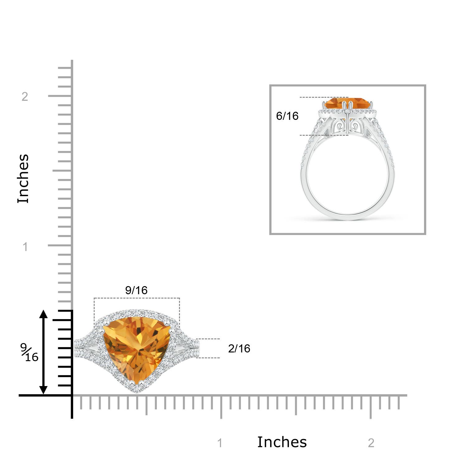 AA - Citrine / 4.47 CT / 14 KT White Gold