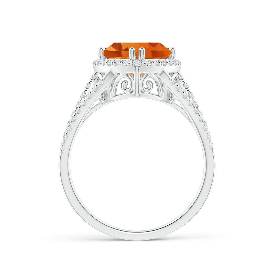9mm AAA Trillion Citrine Cocktail Ring with Diamond Accents in White Gold side-1