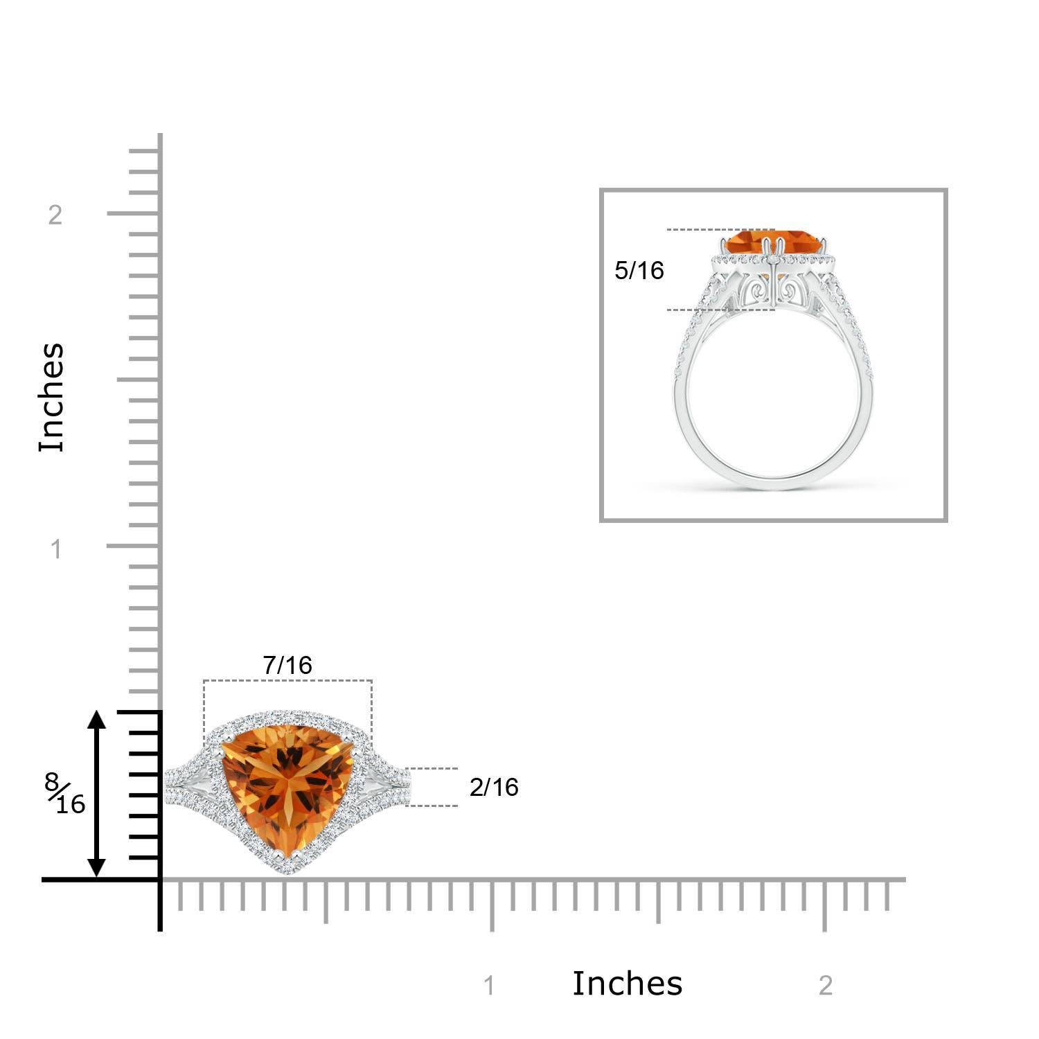 AAA - Citrine / 2.64 CT / 14 KT White Gold