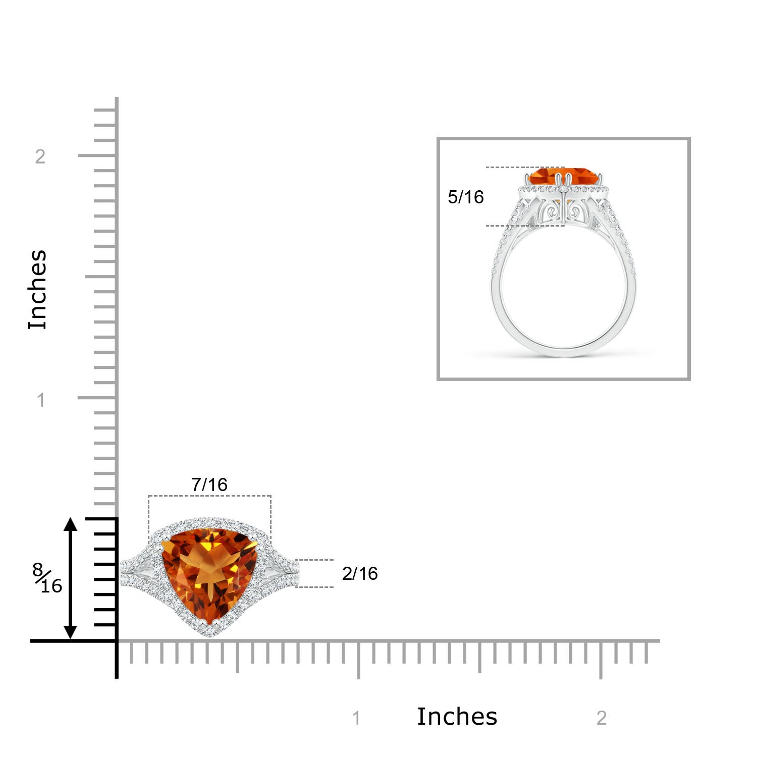 AAAA - Citrine / 2.64 CT / 14 KT White Gold