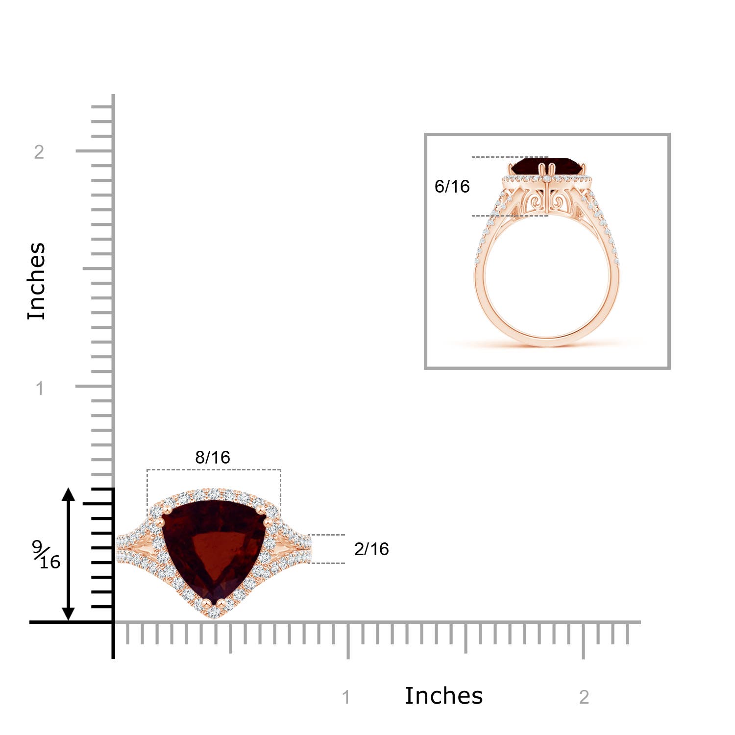 A - Garnet / 3.56 CT / 14 KT Rose Gold