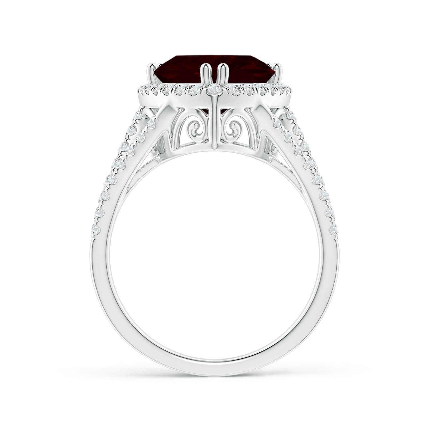 A - Garnet / 3.56 CT / 14 KT White Gold