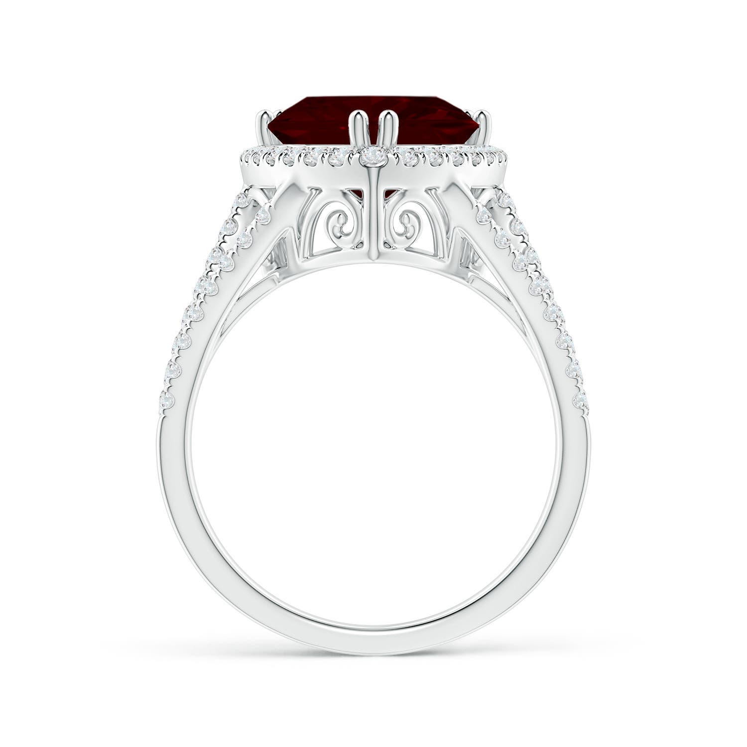 AA - Garnet / 3.56 CT / 14 KT White Gold