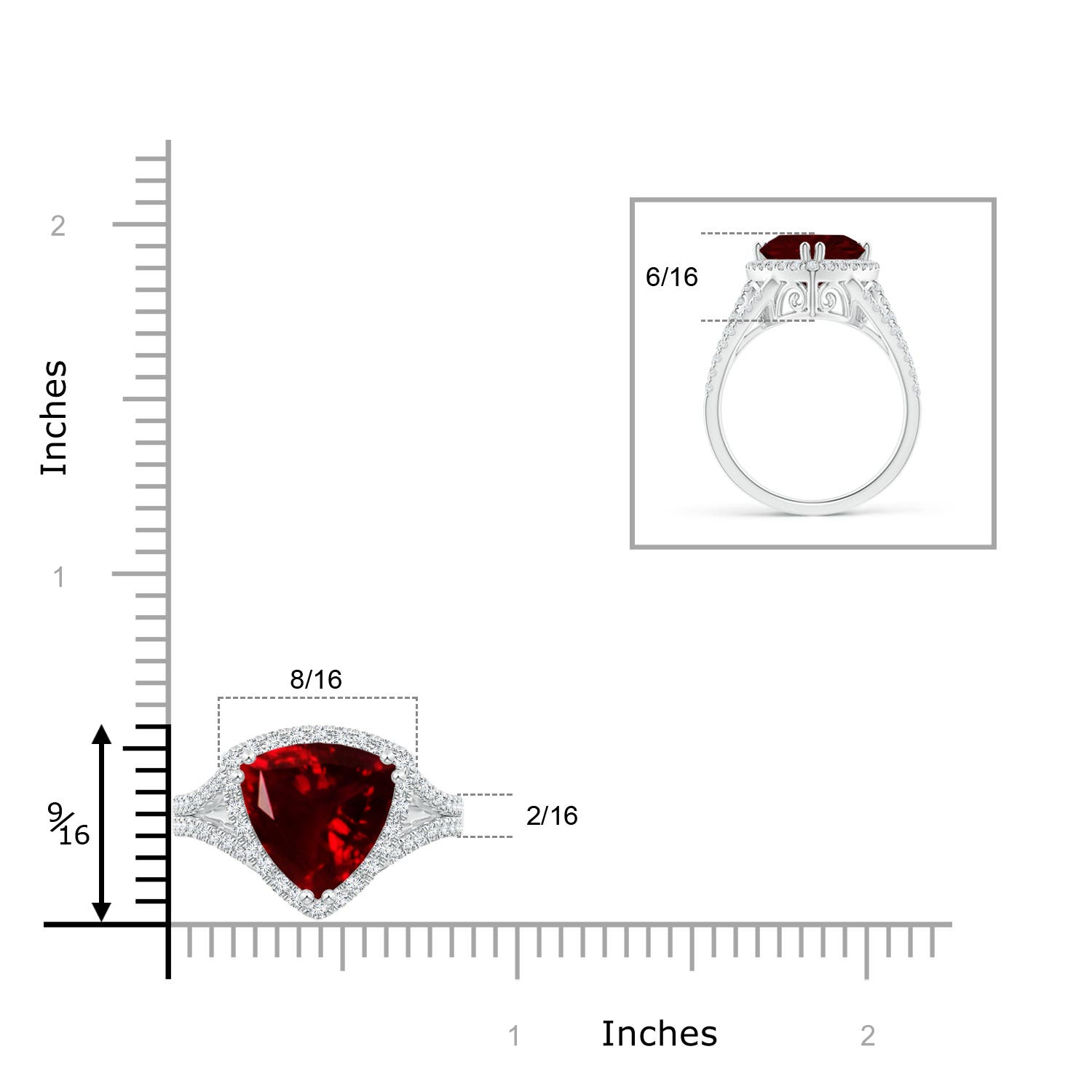 AAA - Garnet / 3.56 CT / 14 KT White Gold