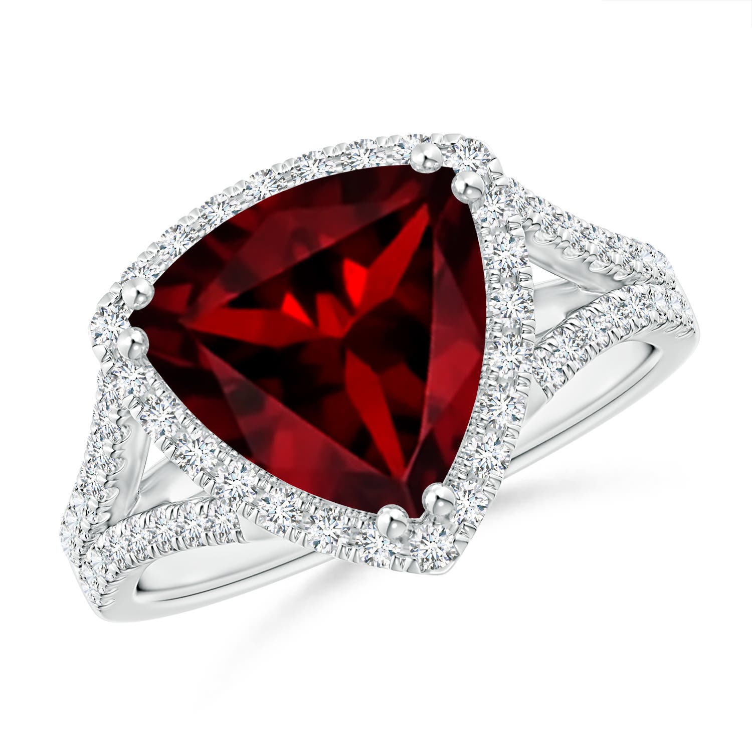 AAAA - Garnet / 3.56 CT / 14 KT White Gold