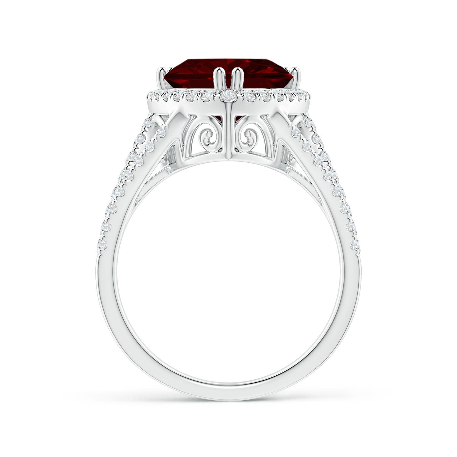 AAAA - Garnet / 3.56 CT / 14 KT White Gold