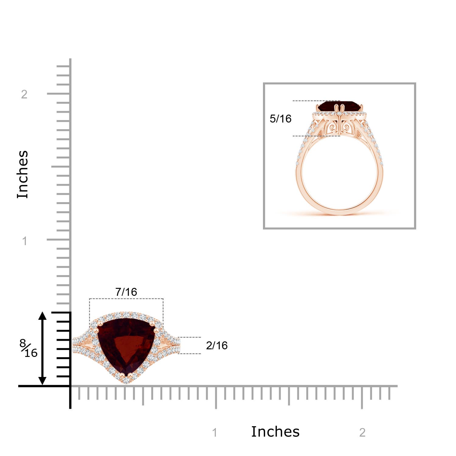 A - Garnet / 3.16 CT / 14 KT Rose Gold