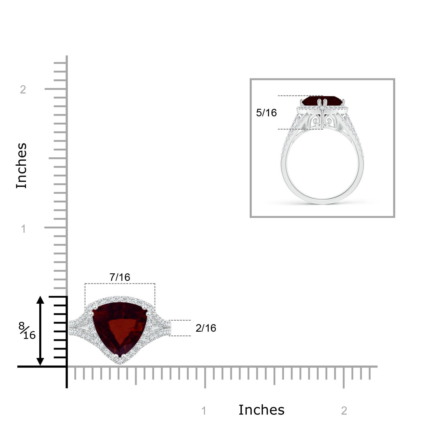 A - Garnet / 3.16 CT / 14 KT White Gold