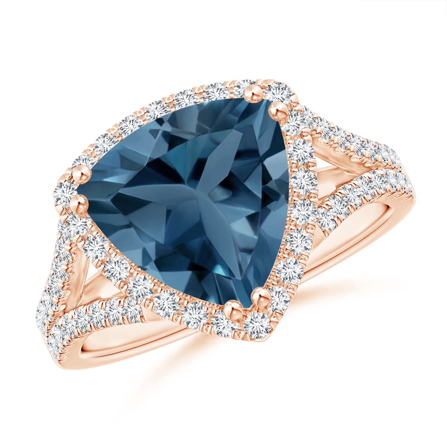 A - London Blue Topaz / 4.36 CT / 14 KT Rose Gold