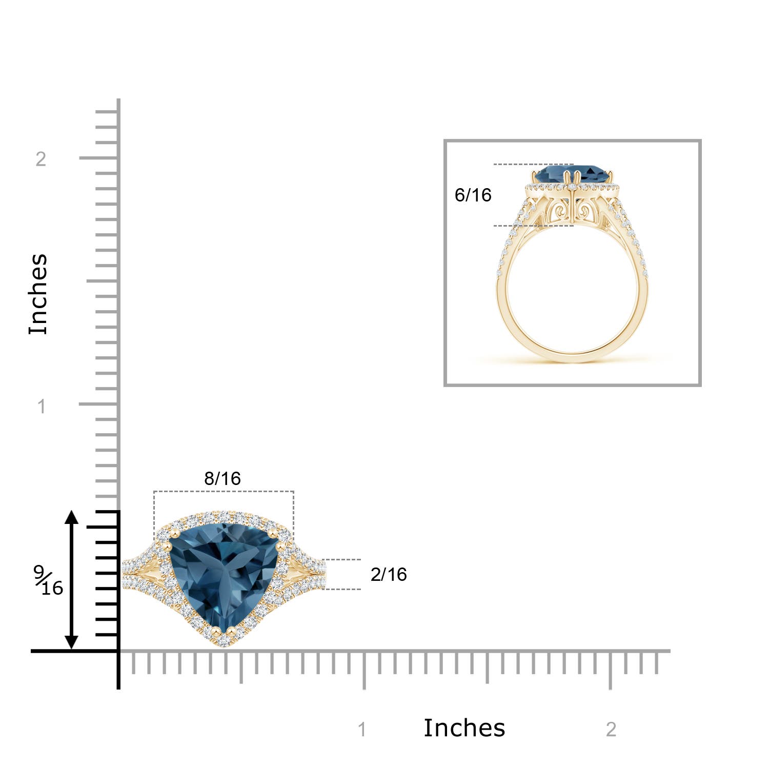 A - London Blue Topaz / 4.36 CT / 14 KT Yellow Gold