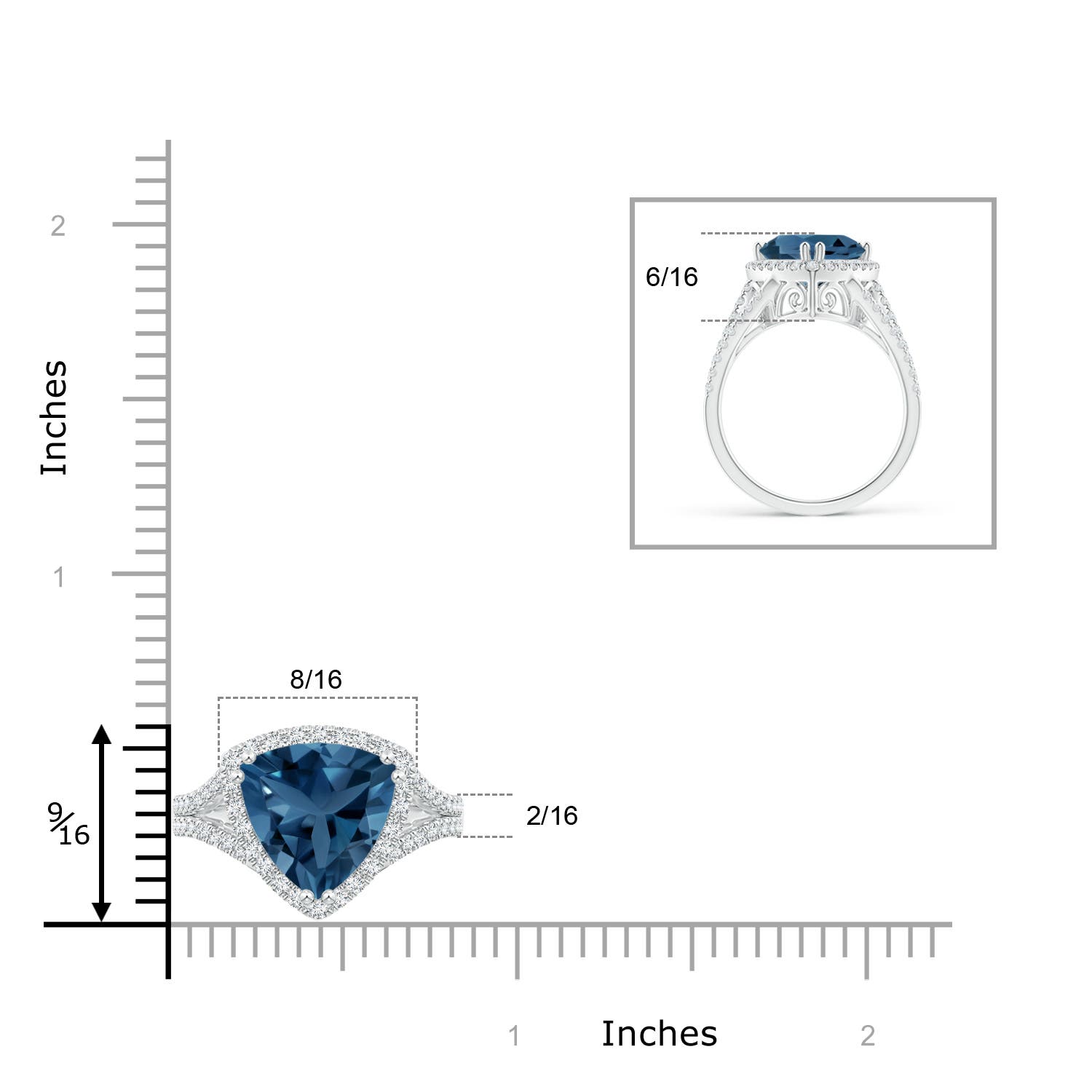 AA - London Blue Topaz / 4.36 CT / 14 KT White Gold