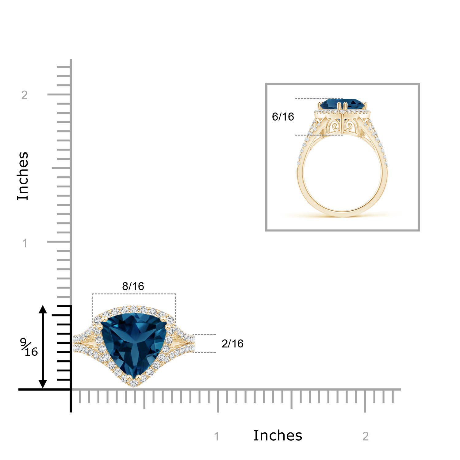 AAA - London Blue Topaz / 4.36 CT / 14 KT Yellow Gold