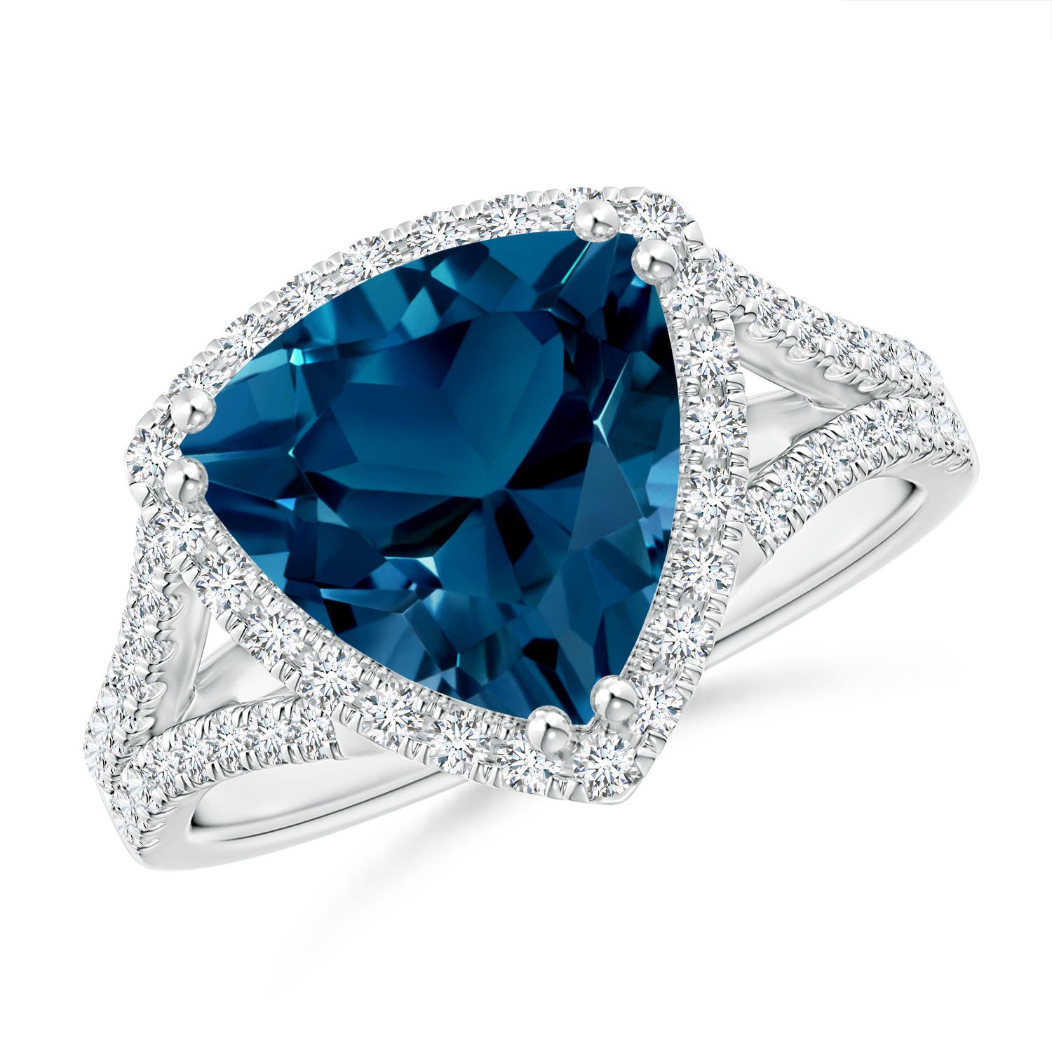 AAAA - London Blue Topaz / 4.36 CT / 14 KT White Gold